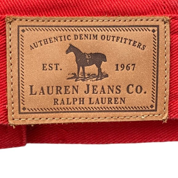 Ralph Lauren Lauren Jeans Co. Red Denim Trucker Jean Jacket Nautical Preppy Sz S - Picture 10 of 11